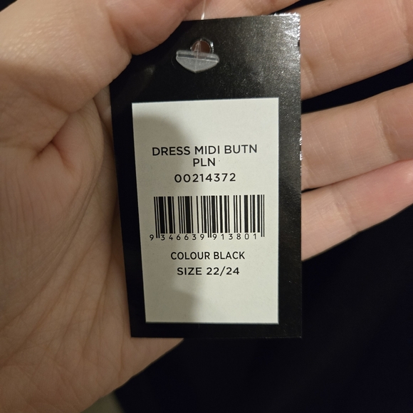 Avenue NWT Black Button-Down Midi Dress - Picture 4 of 8
